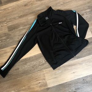 Fila, Zip Jacket, Black/Teal/White, Size XL